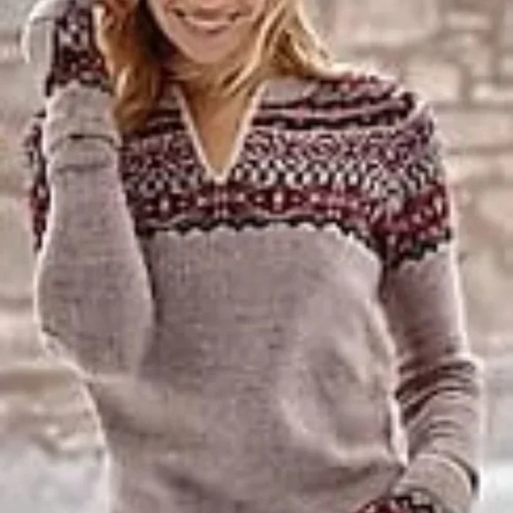 J.Jill Split-neck, Cotton-blend Pullover Sweater, 3X - Picture 1 of 4